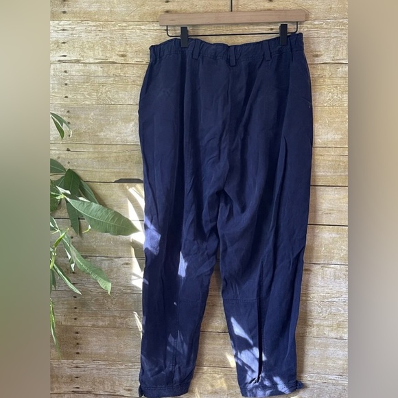 EILEEN FISHER $148 Navy Tencel Slim Zip Front Casual Pants Size S Small - Picture 4 of 5